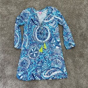 Lilly Pulitzer Dress Blue and White Patterned Sz XS versatile Casual, Cover Up